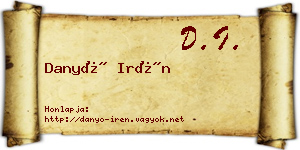 Danyó Irén névjegykártya